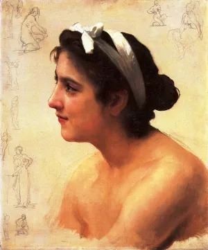 Study of a Woman by William-Adolphe Bouguereau Oil Painting