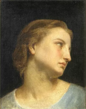 Study of a Woman's Head by William-Adolphe Bouguereau Oil Painting