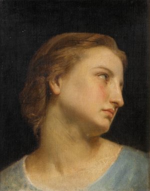 Study Of A Woman's Head by William Bouguereau Oil Painting