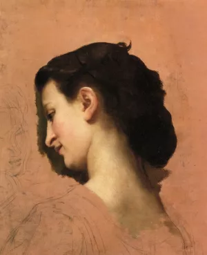 Study of a Young Girl's Head Oil painting by William-Adolphe Bouguereau