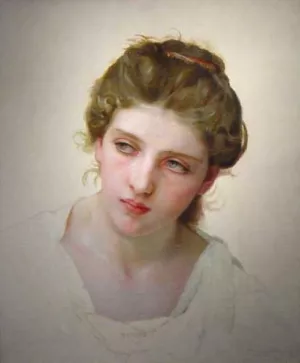 Study of the Head of a Blonde Woman by William-Adolphe Bouguereau Oil Painting