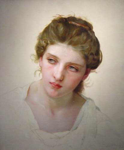 Study of the Head of a Blonde Woman by William-Adolphe Bouguereau - Hand-Painted Oil Painting Reproduction