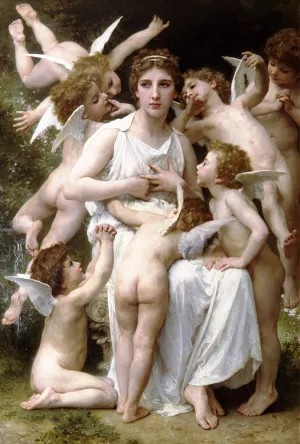 The Assault painting by William-Adolphe Bouguereau