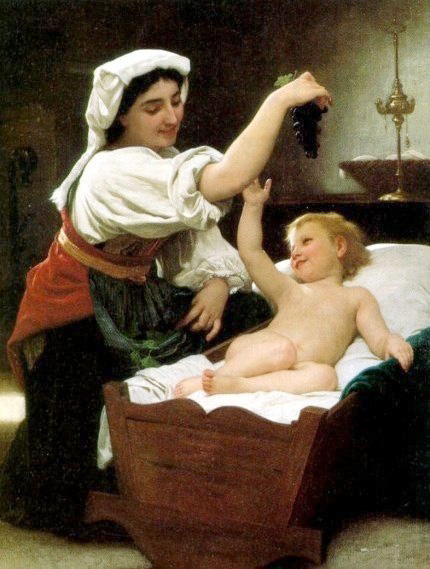 The Bunch of Grapes by William-Adolphe Bouguereau - Hand-Painted Oil Painting Reproduction