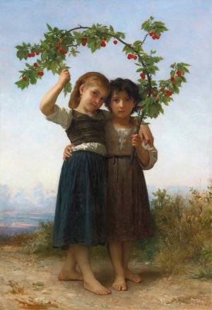 The Cherry Branch by William Bouguereau Oil Painting