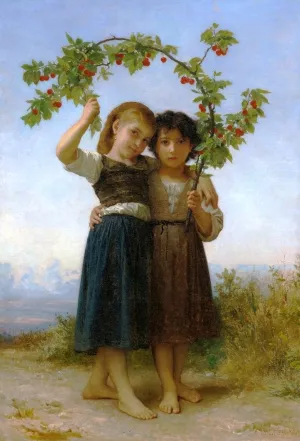 The Cherry Branch by William-Adolphe Bouguereau Oil Painting