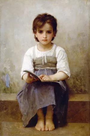 The Difficult Lesson by William-Adolphe Bouguereau - Oil Painting Reproduction