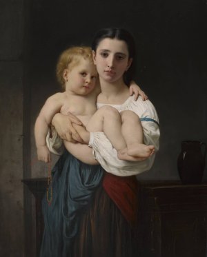The Elder Sister by William Bouguereau Oil Painting