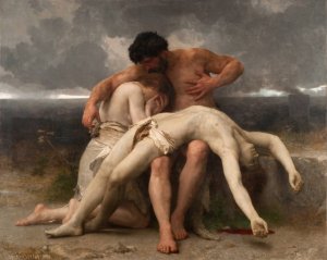 The First Mourning by William Bouguereau Oil Painting