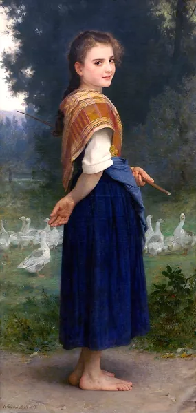 The Goose Girl by William-Adolphe Bouguereau Oil Painting