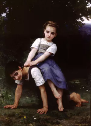 The Horseback Ride by William-Adolphe Bouguereau Oil Painting