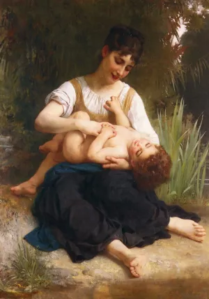 The Joys of Motherhood by William-Adolphe Bouguereau Oil Painting