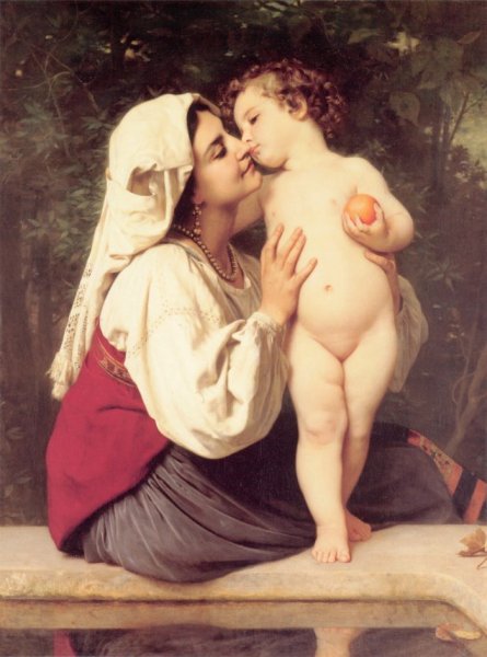 Main Product Photo of The Kiss Painting by William-Adolphe Bouguereau