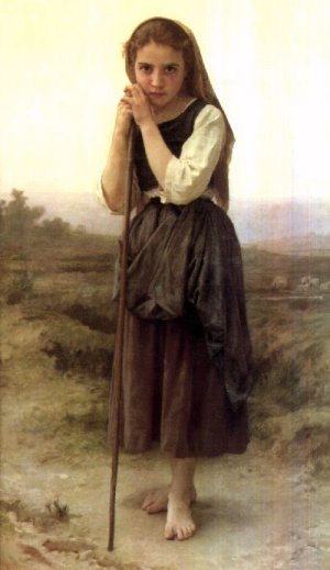 The Little Shepherdess by William-Adolphe Bouguereau Oil Painting