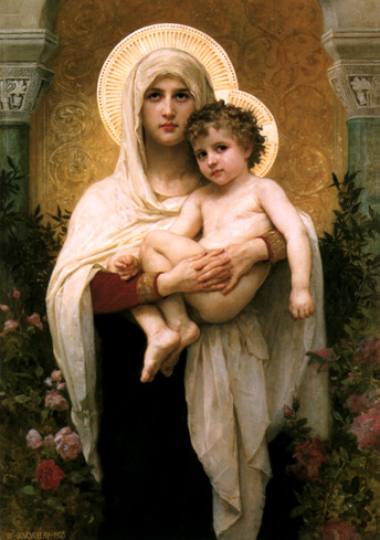 Main Product Photo of The Madonna of the Roses Painting by William-Adolphe Bouguereau