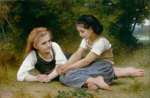 The Nut Gatherers by William Bouguereau Oil Painting