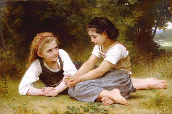 Main Product Photo of The Nut Gatherers Painting by William-Adolphe Bouguereau