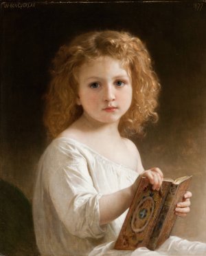 The Story Book by William Bouguereau Oil Painting