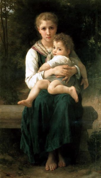 Main Product Photo of The Two Sisters Painting by William-Adolphe Bouguereau