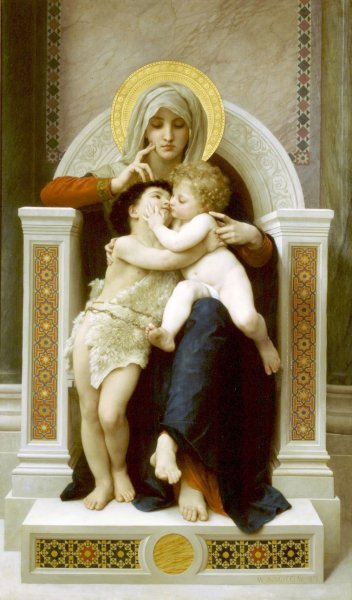 Main Product Photo of The Virgin, Jesus & Saint John Baptist Painting by William-Adolphe Bouguereau