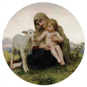 The Virgin with the Lamb by William-Adolphe Bouguereau Oil Painting