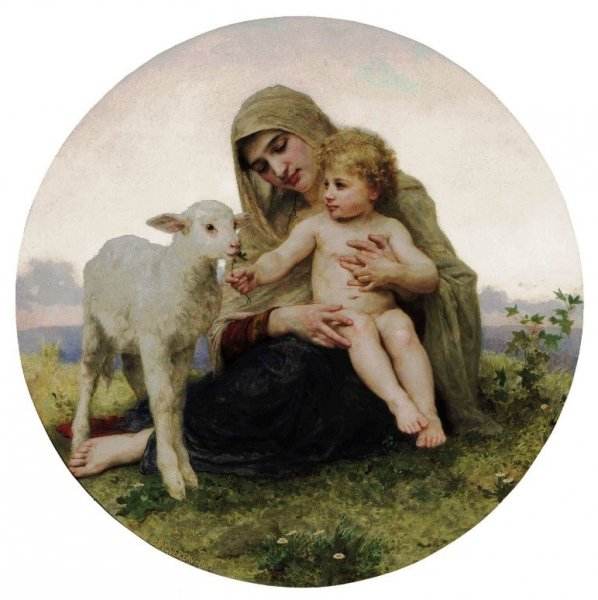 Main Product Photo of The Virgin with the Lamb Painting by William-Adolphe Bouguereau