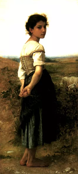 The Young Shepherdess by William-Adolphe Bouguereau Oil Painting