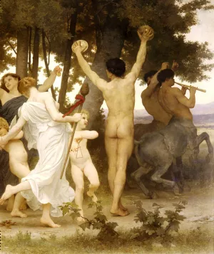 The Youth of Bacchus Right Detail by William-Adolphe Bouguereau - Oil Painting Reproduction