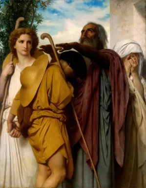 Tobias Saying Good-Bye To His Father by William Bouguereau Oil Painting