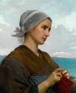 Tricoteuse Bretonne by William Bouguereau Oil Painting