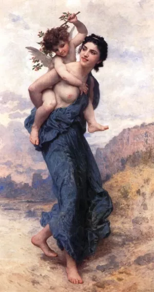 Venus and Cupid by William-Adolphe Bouguereau Oil Painting