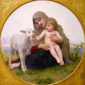 Virgin and Lamb by William-Adolphe Bouguereau Oil Painting