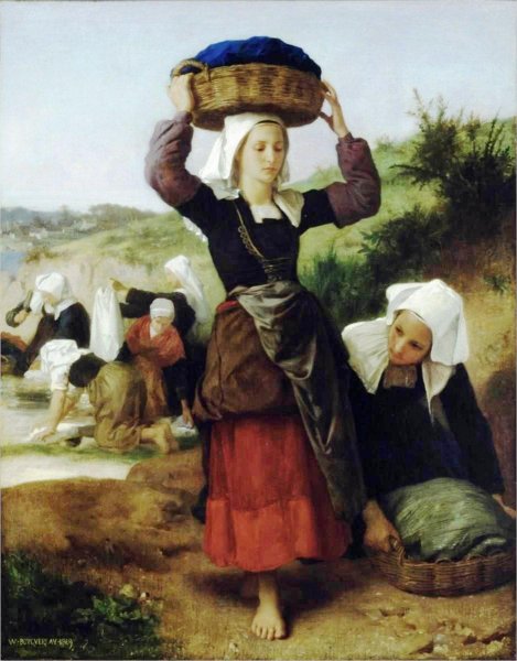 Washerwomen of Fouesnant by William-Adolphe Bouguereau - Hand-Painted Oil Painting Reproduction