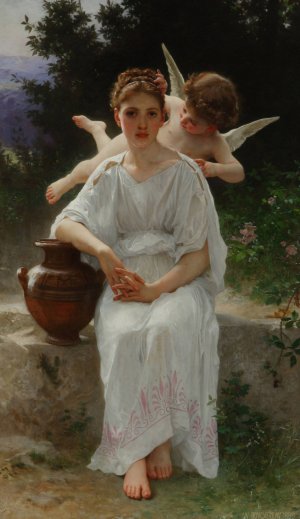 Whisperings of Love Oil painting by William Bouguereau