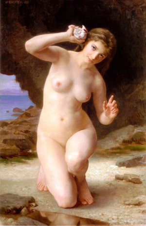 Woman with Seashell by William-Adolphe Bouguereau Oil Painting