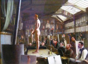 Workshop at the Academy Julian, Paris by William-Adolphe Bouguereau Oil Painting