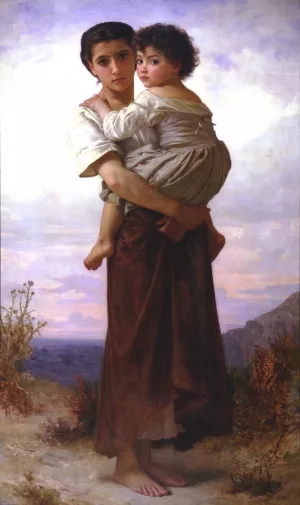 Young Gypsies by William-Adolphe Bouguereau - Oil Painting Reproduction