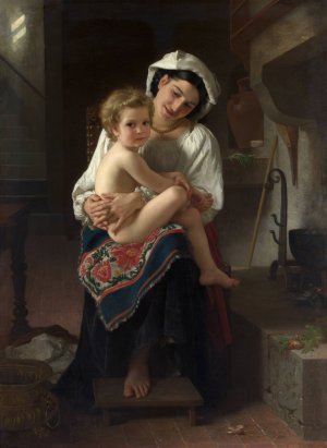 Young Mother Gazing at Her Child by William Bouguereau Oil Painting