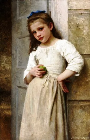 Yvonne Sur le Pas de la Porte also known as Yvonne on the Gate by William-Adolphe Bouguereau Oil Painting