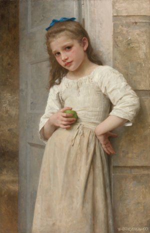 Yvonne Sur Le Pas De La Porte by William Bouguereau Oil Painting