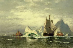 Arctic Whaler Homeward Bound Among the Icebergs Oil painting by William Bradford