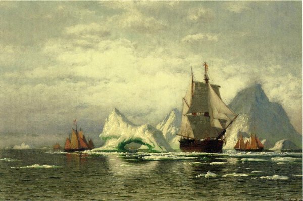 Main Product Photo of Arctic Whaler Homeward Bound Among the Icebergs Painting by William Bradford
