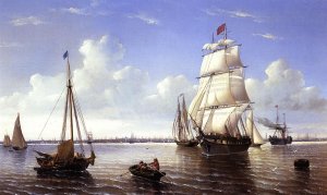 Boston Harbor by William Bradford Oil Painting