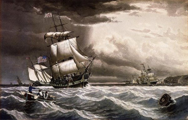 Main Product Photo of Breezy Day off a Headland Painting by William Bradford