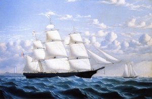 Clipper Ship 'Northern Light' of Boston by William Bradford Oil Painting