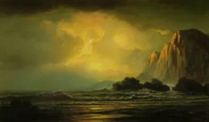 Coastal Scene at Sunset painting by William Bradford