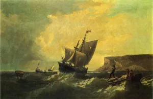 Fishermen in an Approaching Storm by William Bradford - Oil Painting Reproduction