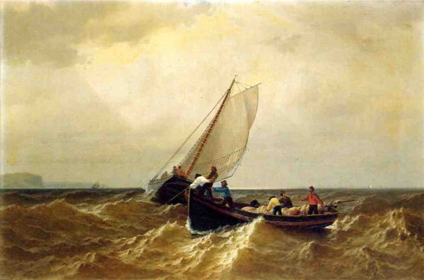 Fishing Boat in the Bay of Fundy by William Bradford - Hand-Painted Oil Painting Reproduction
