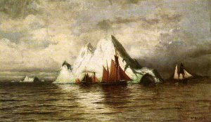 Fishing Boats and Icebergs by William Bradford Oil Painting