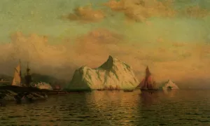 Fishing Boats Off Labrador Island by William Bradford - Oil Painting Reproduction
